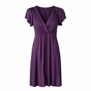 Banana Republic 100% Silk Purple Midi Dress Size 6 | Easy Event Dress